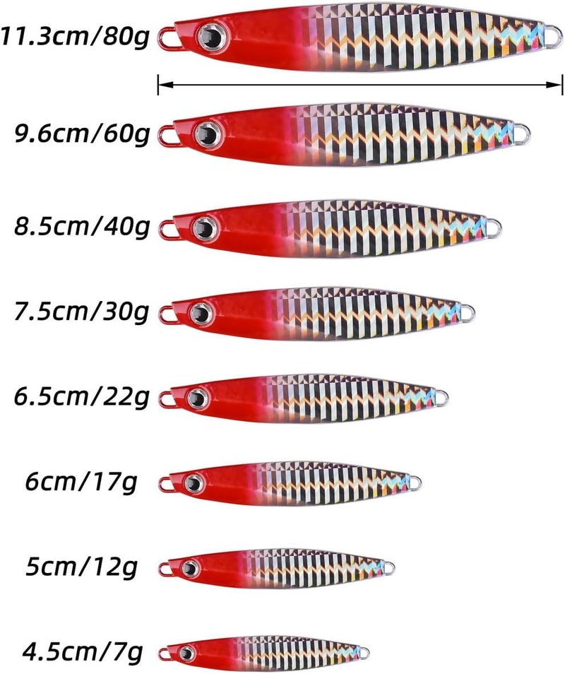 Aorace Jigging Lure Lead Fish Metal Jig Fishing Lure Paillette Knife Artificial Hard Bait Laser Body - Image 2